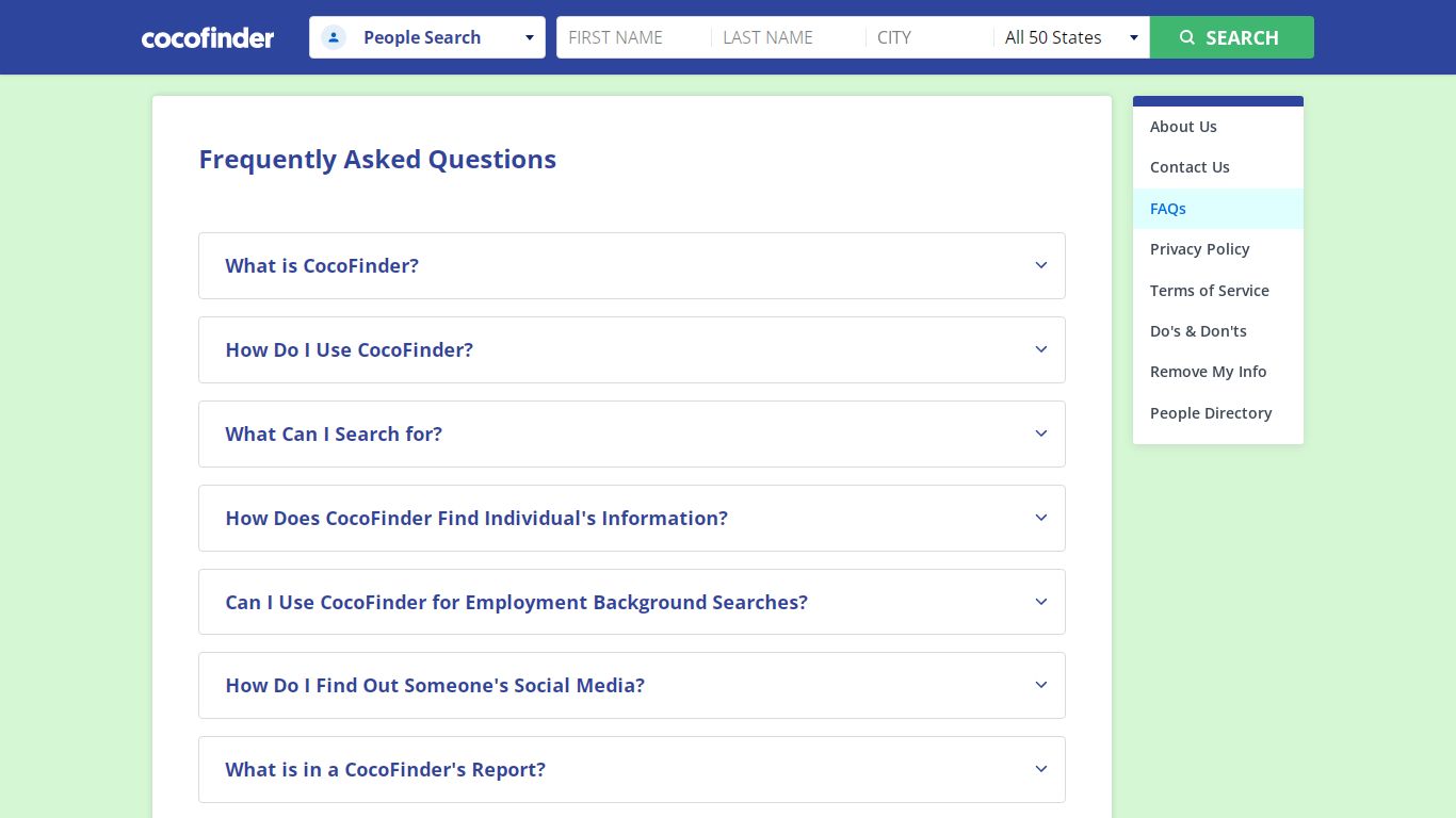 Frequently Asked Questions | CocoFinder